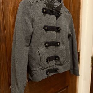 Gap Kids Military-Style Jacket | Size 7 | Gray Button Front